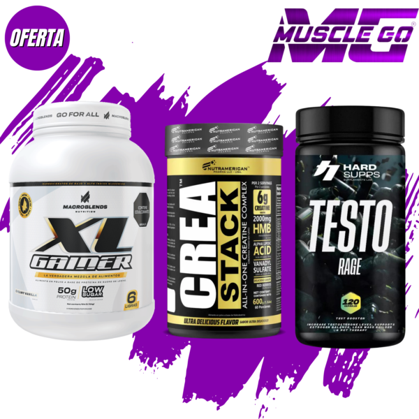 XL GAINER 6LBS + CREASTACK + TESTO RAGE